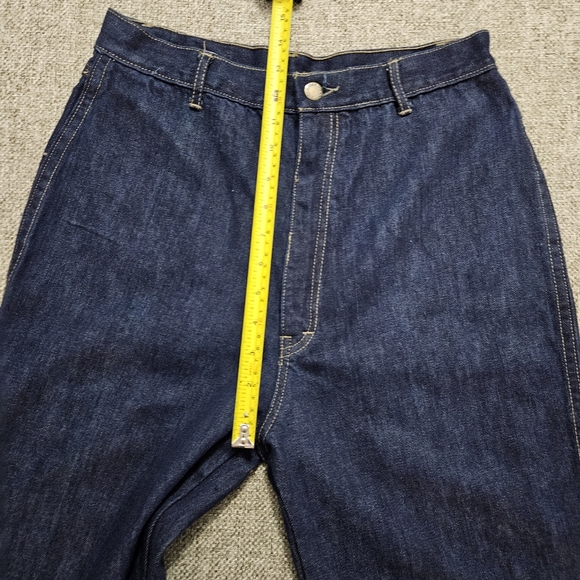 Vintage Pentimento Jeans 70’s Wide Leg Dark Wash Jeans Tan Stitching Sz 13 EUC - Picture 9 of 14